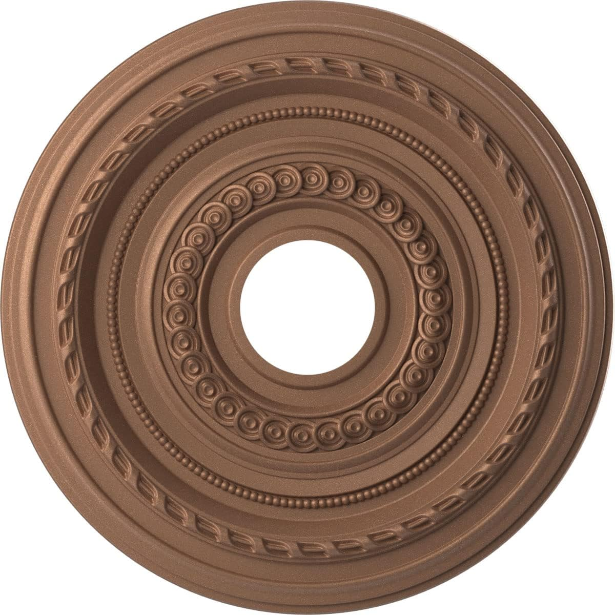 Ekena Millwork CMP16CO Cole Thermoformed PVC Ceiling Medallion (Fits Canopies up to 4 1/2"), 16" OD X 3 1/2" ID X 1" P