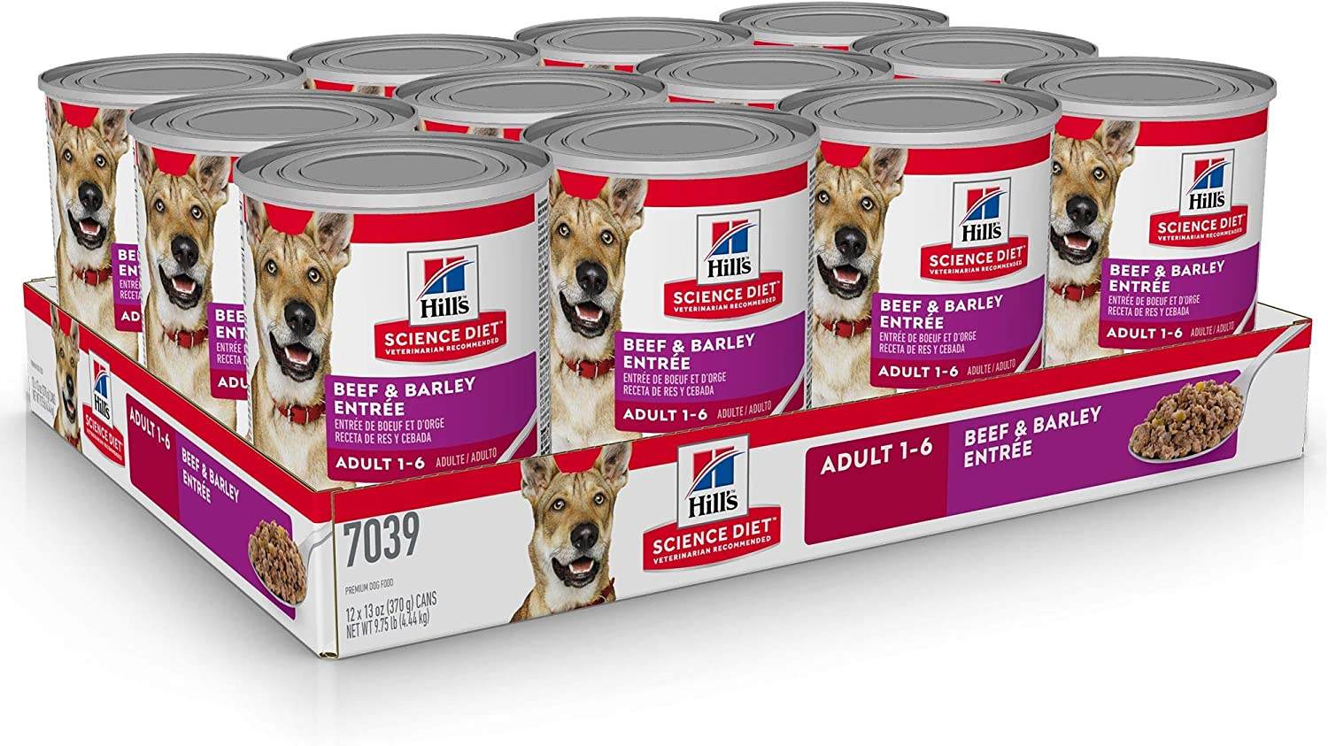 Hill'S Science Diet Adult Wet Dog Food, Beef and Barley Entr&eacute;e, 370G, 12 Pack, Canned Dog Food image number 5