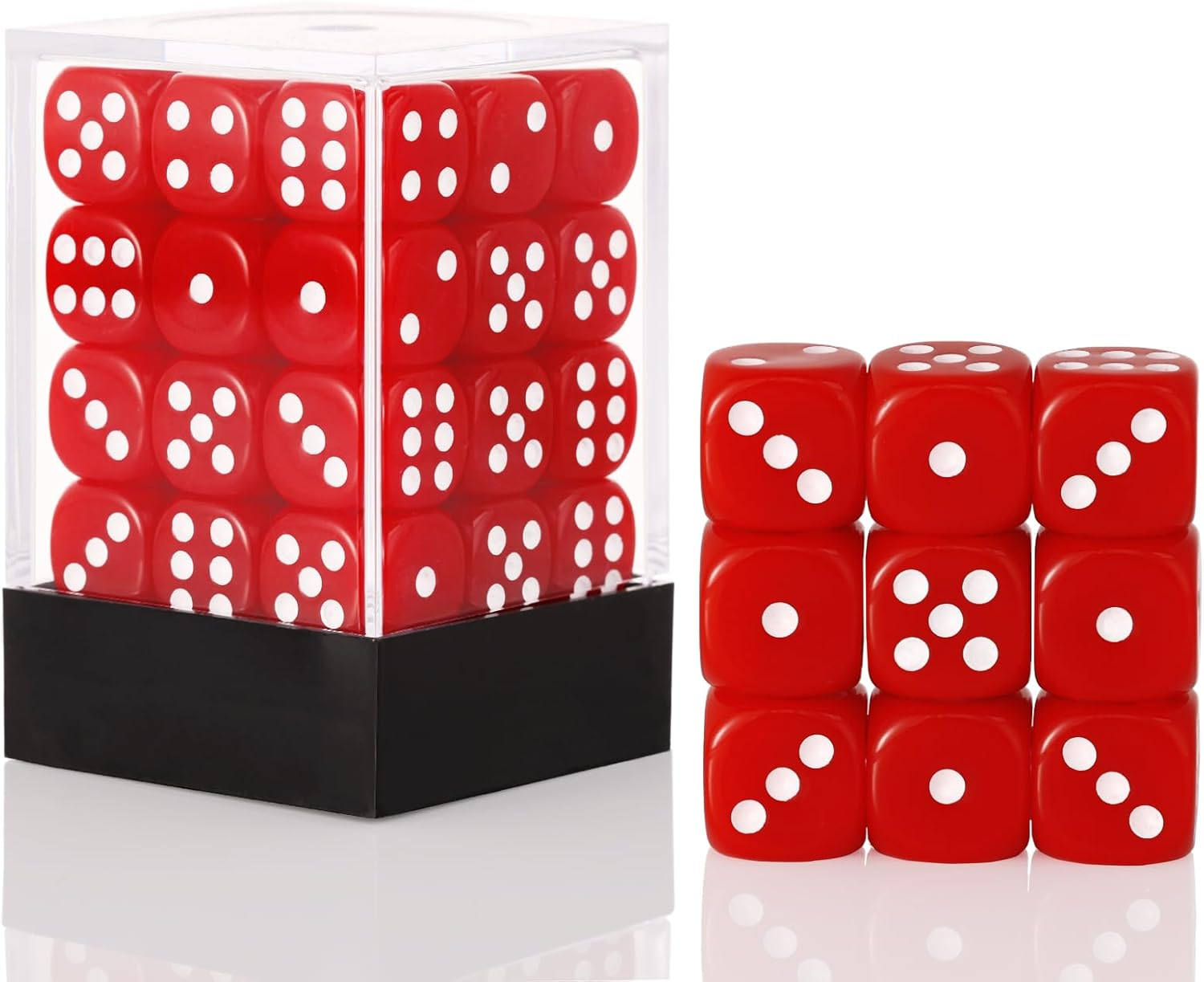 36 Pieces 12Mm 6 Sided Dice Set,D6 Game Dice Set,6 Sided Standard Game Dice for Board Games Dice Games Classroom Teaching Dices Game, with Portable Gaming Box(Red) image number 4