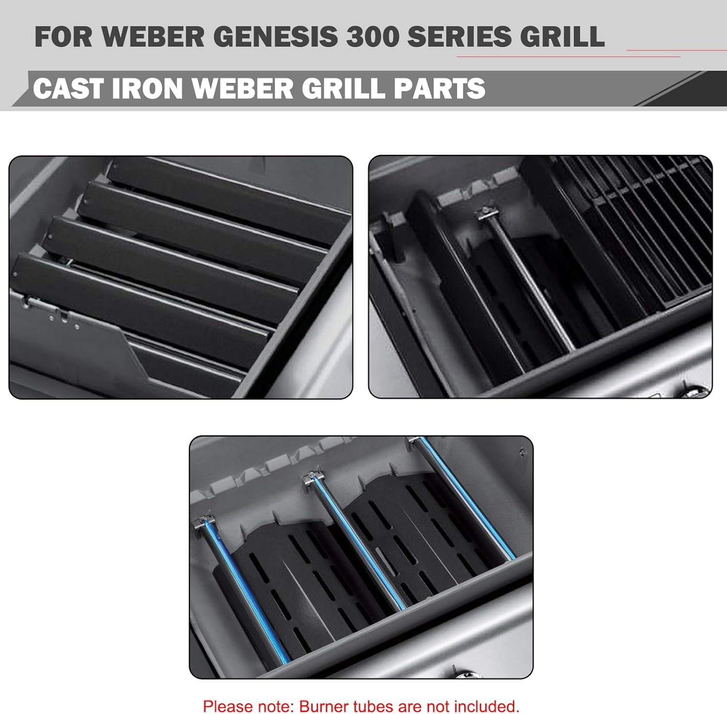 Genesis E310 Grill Replacement Parts Flavorizer Bars Heat Deflector for Weber Genesis E330 S330 S310 Grill Replacement Parts Weber Genesis 300 Series Grill Parts 7620 7621 65505 62756 Heat Deflector