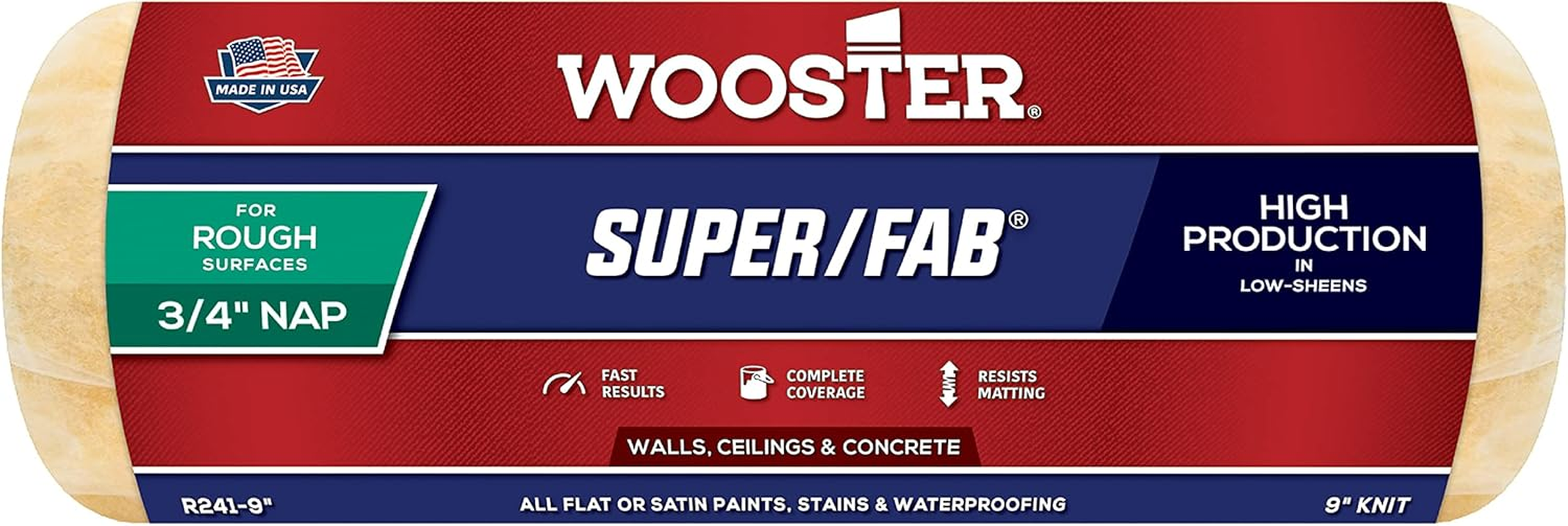 Wooster Brush R241-14 Super/Fab Roller Cover, 3/4-Inch Nap, 14-Inch image number 1