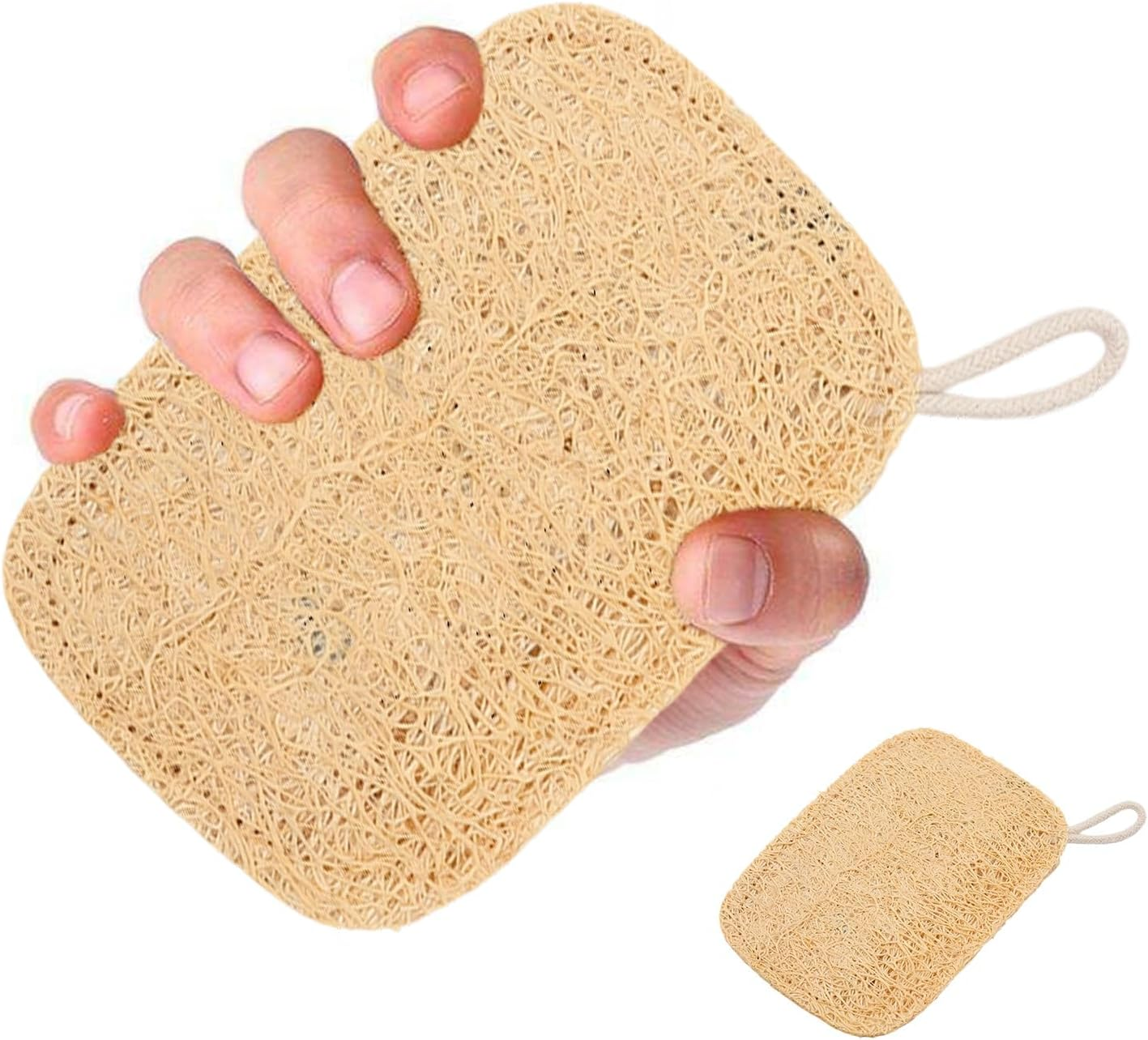 Tzylomirx 2 PCS Loofah Shower, Loofah Washcloth and Bathcloth - Cleaning Exfoliating Body Sponge for Skin Care, Bath Spa Shower, Multi - Purpose Organic for Children image number 3