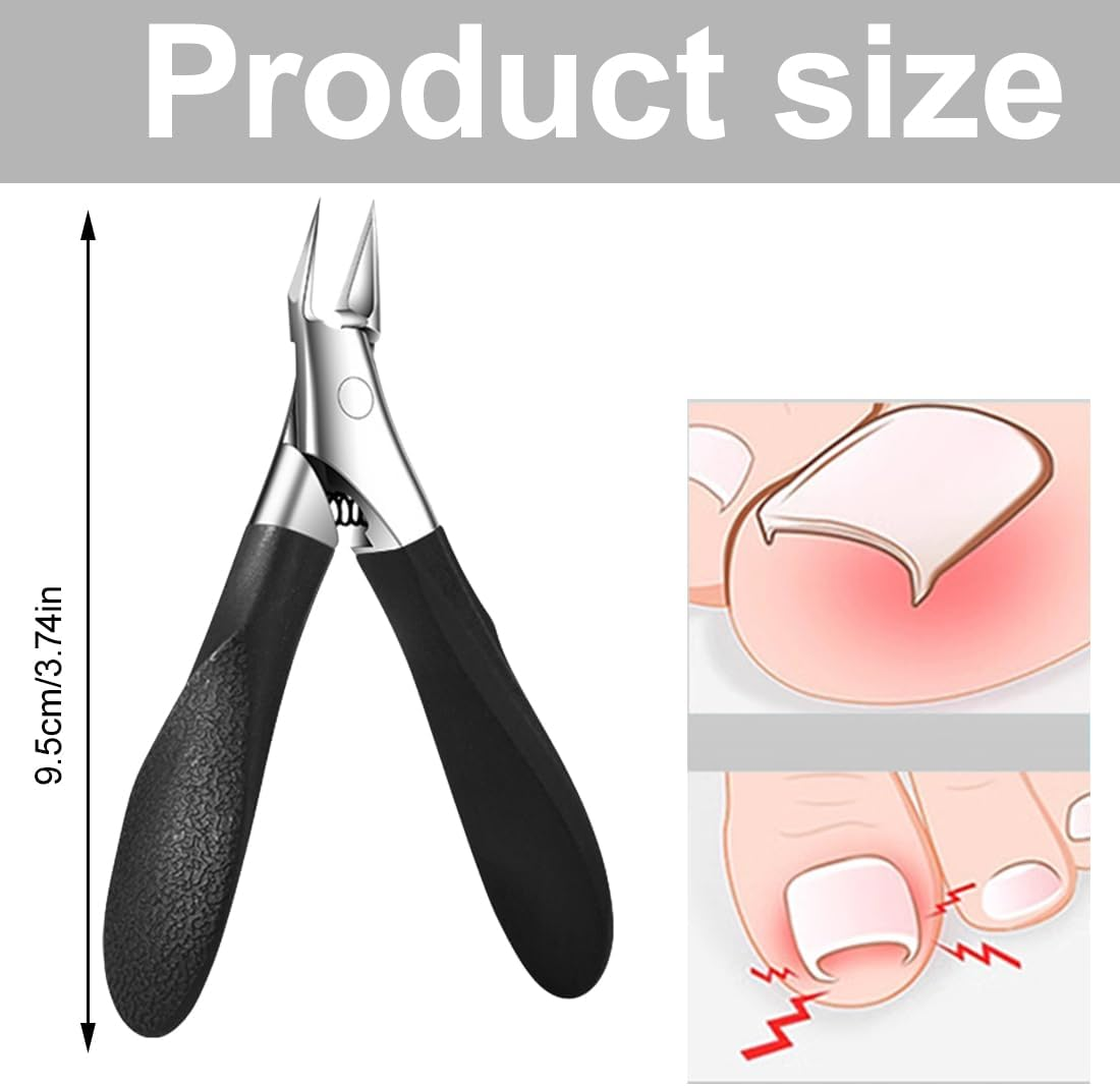 Nail Scissors for Deep Ingrown Toenails Made of Stainless Steel, Cuticle Scissors, Cuticle Remover, Professional, Precision Nail Scissors for Toenails and Fingernails, Black image number 1
