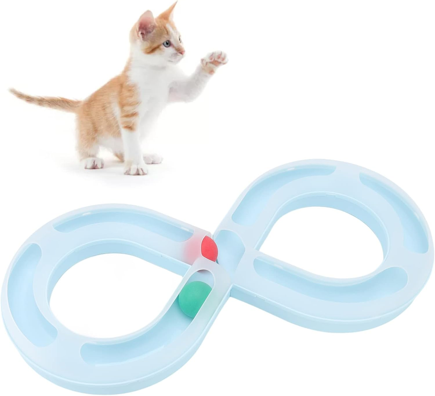 EVTSCAN Interactive Cat Toys for Indoor Cats, 8 Shaped Track, Automatic Cat Toys, Cat Chase Toy, for Kitten Mental Physical Exercise image number 2