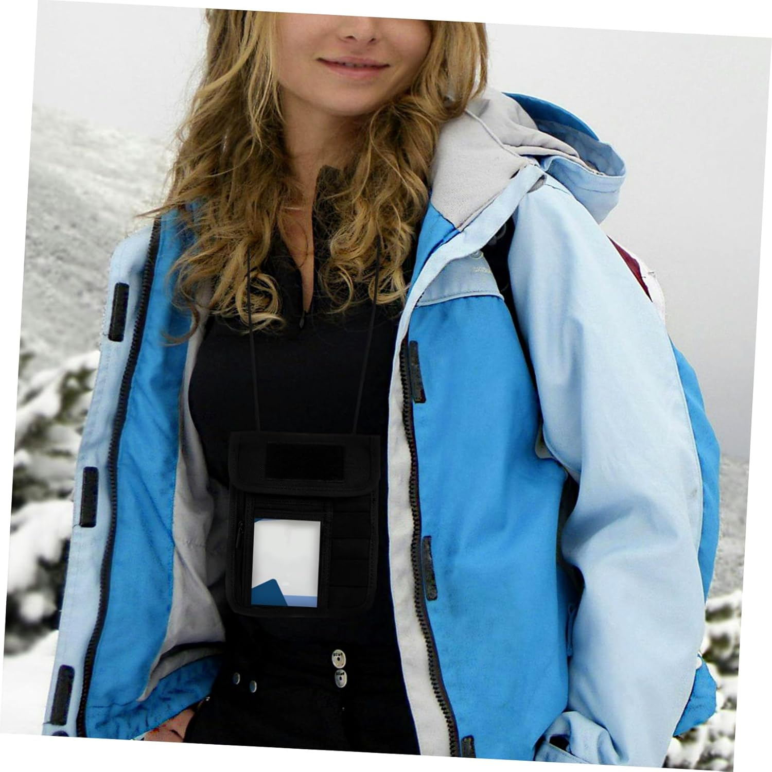 HOUDERCO Travel Passport Holder Pouch with Lanyard Compact Wallet for Cards Cash for Hiking Fishing Cycling Versatile Neck Wallet for Outdoor Activities image number 5