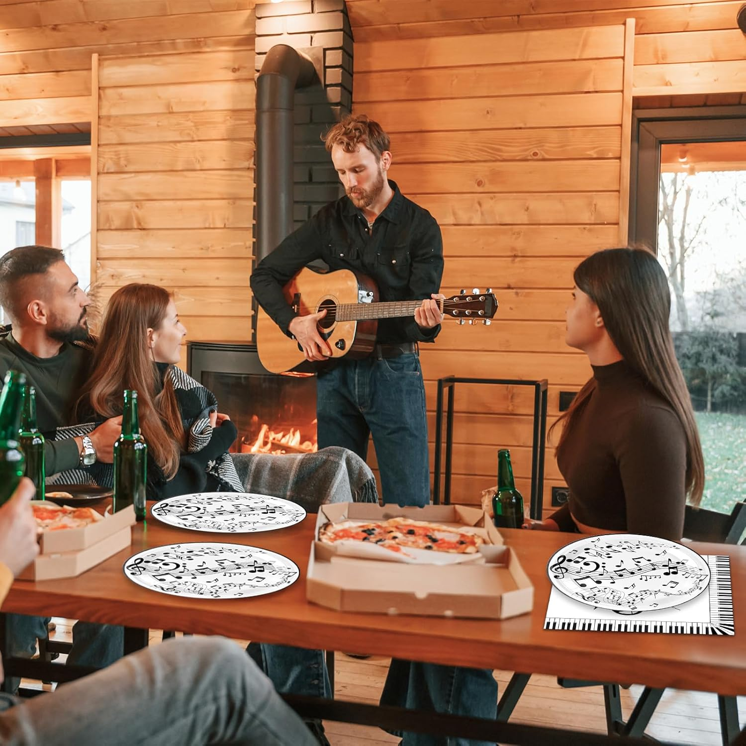 40PCS Music Theme Party Decorations Musical Note Plates Napkins Music Notes Party Disposable Tableware for Wedding Baby Shower Birthday image number 1