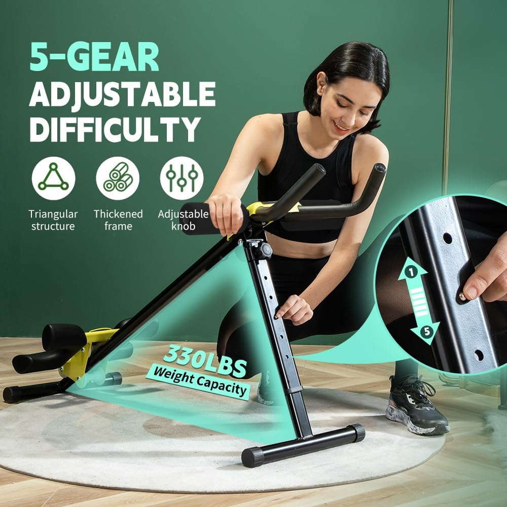 Leikefitness Height Adjustable Ab Trainer Abdominal Whole Body Workout Machine Waist Cruncher Core Toner Leg Thighs Buttocks Shaper with LCD Monitor AB9380 - White image number 6