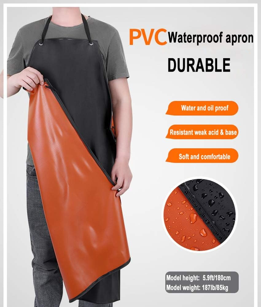 Waterproof Apron Rubber Vinyl, Heavy Duty 43" X 31" Plastic Apron Keeps You Clean and Dry When Dishwashing, Lab Work, Butcher image number 2