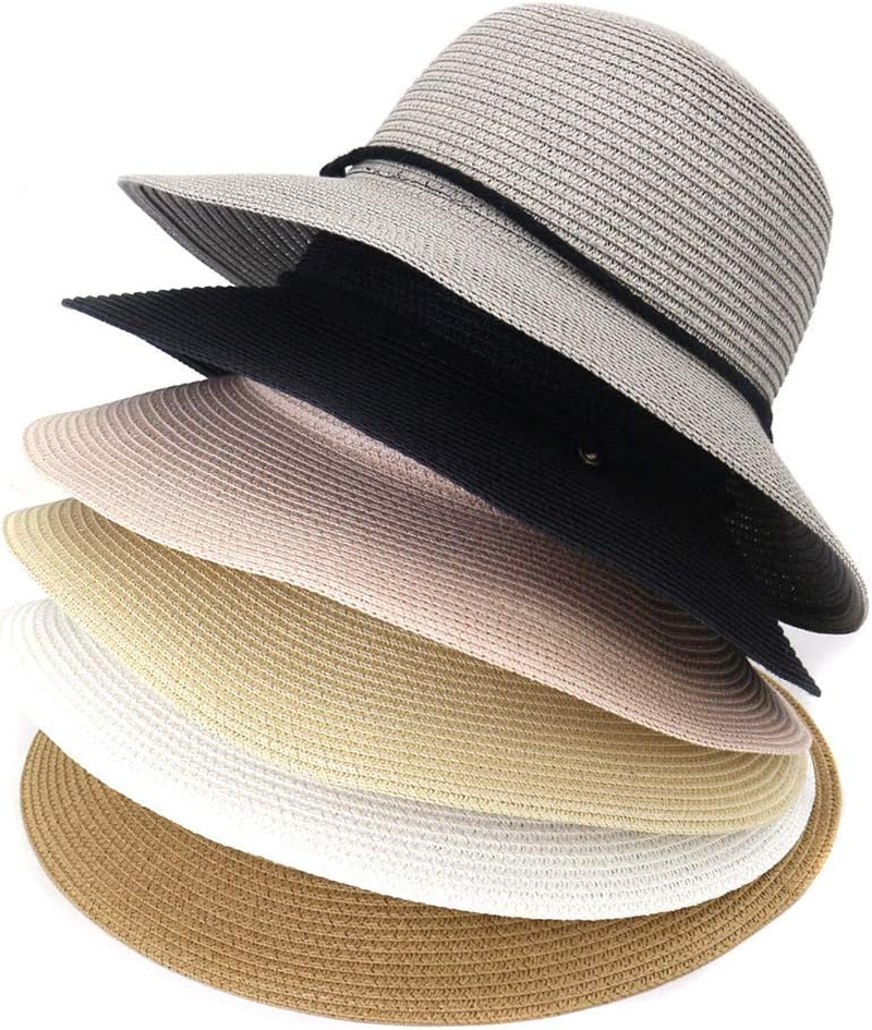 Wide Brim Hats for Women - Braided Packable Summer Hats for Women - UPF 50+ Maximum Sun Protection for Gardening, Beach, Hiking, Travel - with Wind Lanyard Pull Closure Khaki image number 2