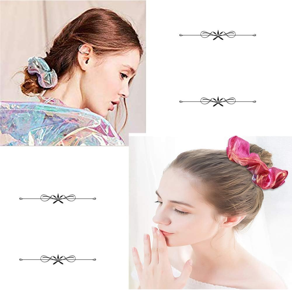 Hair Scrunchies, 8 Pack Shiny Metallic Elastic Hair Scrunchies Ties Colorful Mermaid Hair Bands Ponytail Holders Soft Hair Scrunchy Bobbles Hair Accessories for Women Girls, Gym Dance Party or Club image number 1