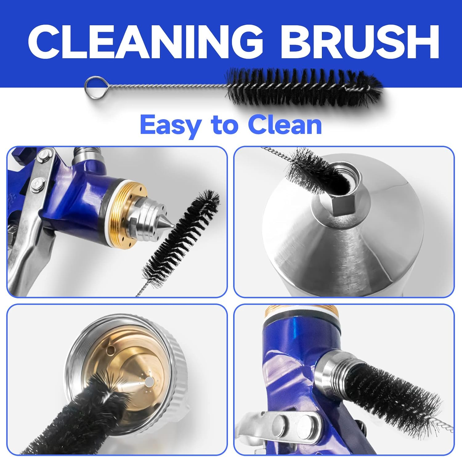 Auto Paint Spray Gun Kit: HVLP Gravity Feed Spray Gun with 1.4Mm 1.7Mm 2.5Mm Nozzles, Air Spray Gun with 1000Cc Aluminum Cup & Gauge for Auto Paint, Primer, Clear/Top Coat & Touch-Up image number 1