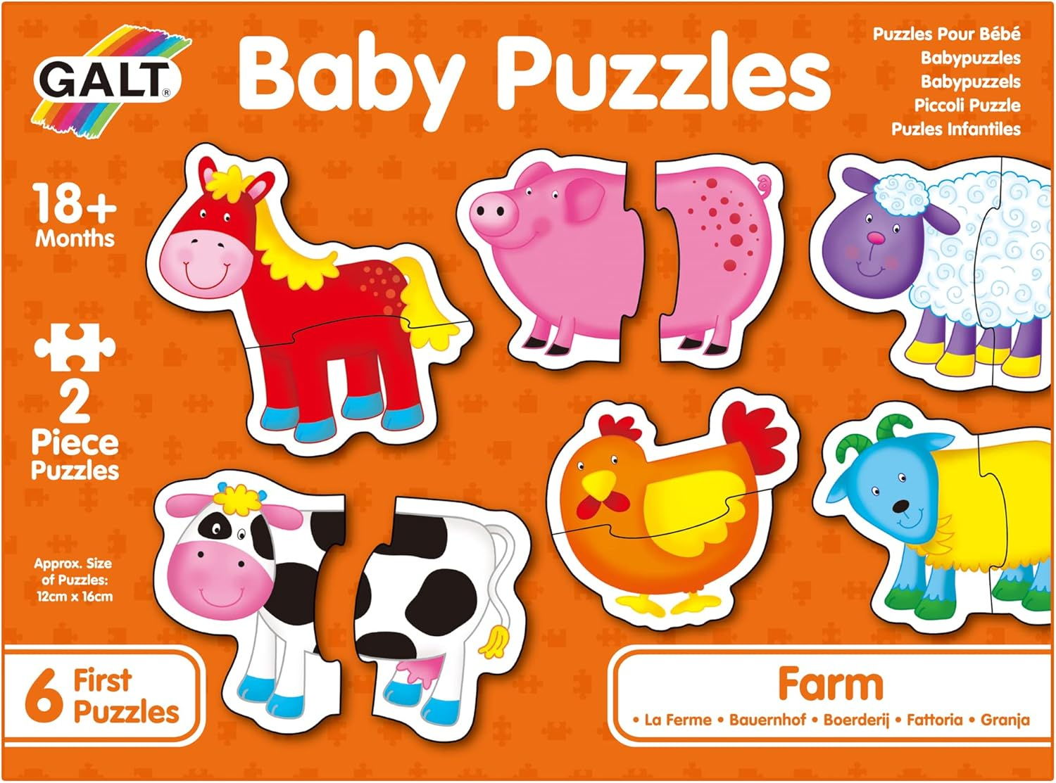 Galt - Baby Puzzles - Farm - 2 Pieces