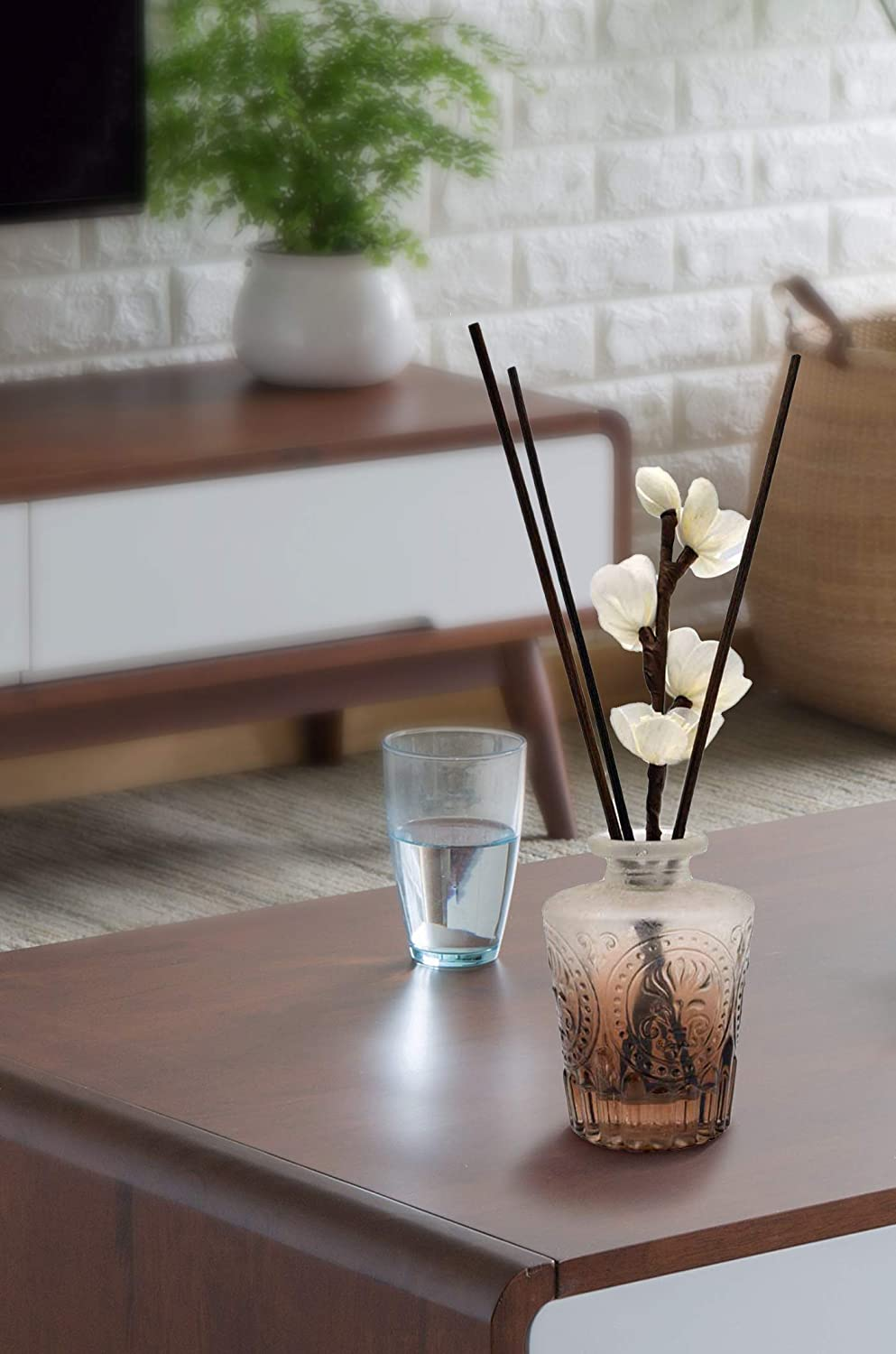 Pack of 100 Diffuser Sticks Replacement Rattan Refill Sticks Home Fragrance Accessories Diffuser Oil Refill Reed Diffuser Set Office Decoration (White+Black) image number 5