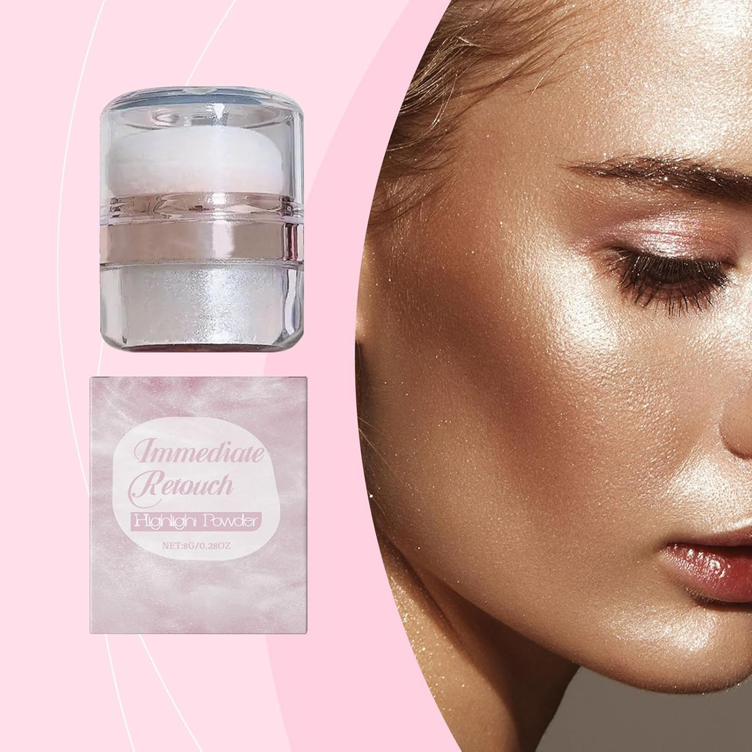 Glitter Powder Highlighter | Glitter Shimmer Highlighter Powder for Body | 3G Contouring & Glow Fairy Brightening Makeup for Women & Girls image number 2