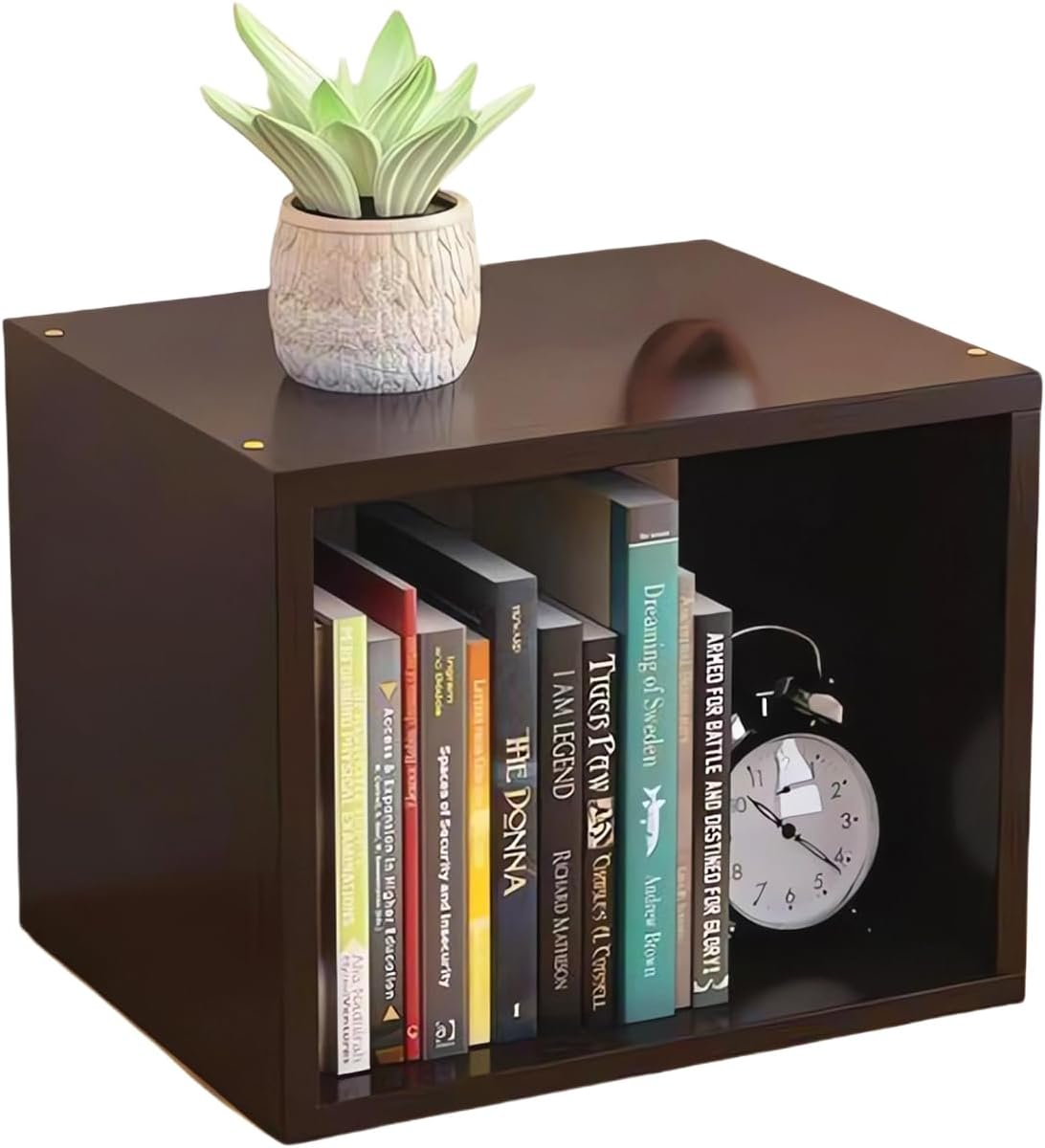 Set of 2 Desktop Storage Cube Bookshelf, Open Display Unit, Bookcase A286 (Set of 2 Black)