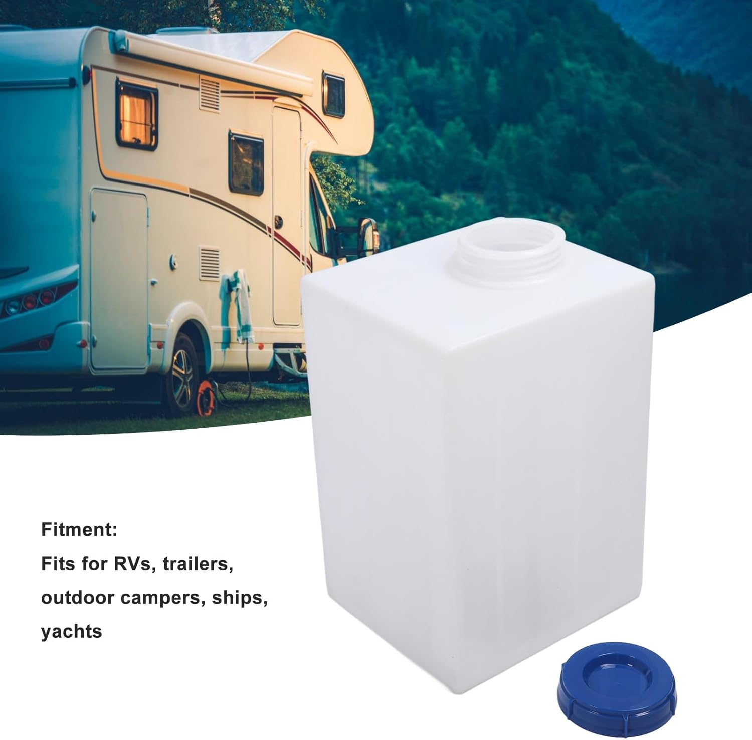 16 Gallons RV Fresh Water Tank, Thickened Fresh Water Holding Tank with 130Mm Water Inlet, Large Drinking Water Holding Tank for RV Trailer Camper Boat Yacht