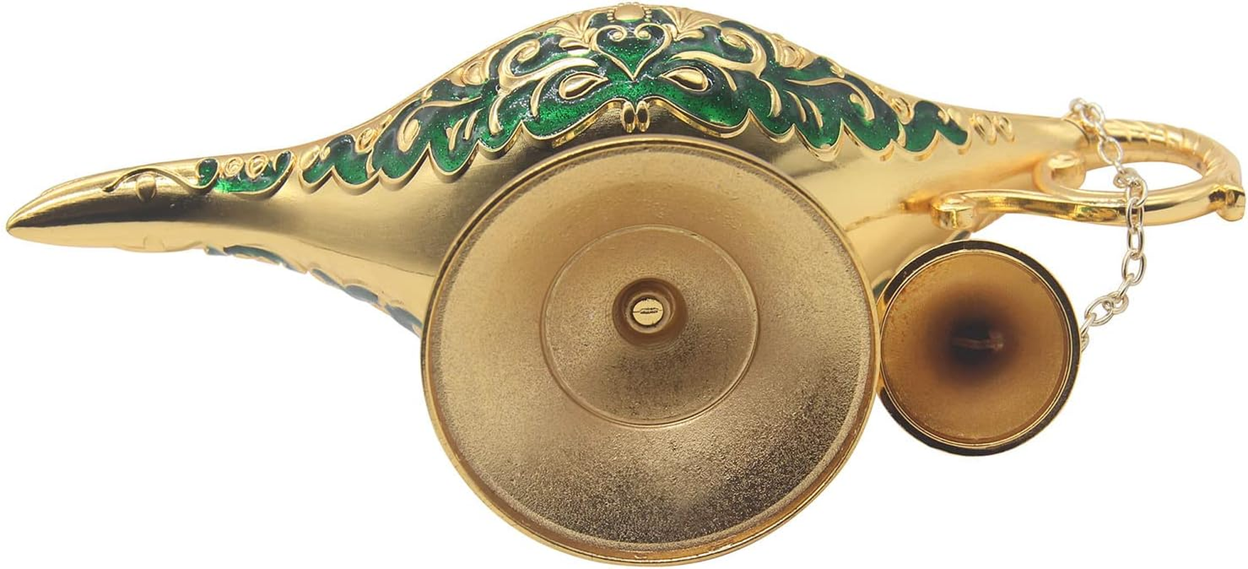 AVESON Classic Vintage Collectable Rare Legend Aladdin Magic Genie Costume Lamp Home Table Decoration & Gift, Golden Green - Gold image number 3