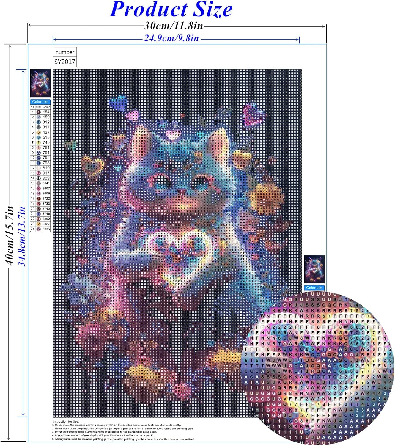 Full Drill Diamond Art Kits for Adults, 5D Diamond Painting Kits for Beginners, Gem Painting for Home Wall Decor, Canvas 40 X 30Cm. - Dp038 image number 2