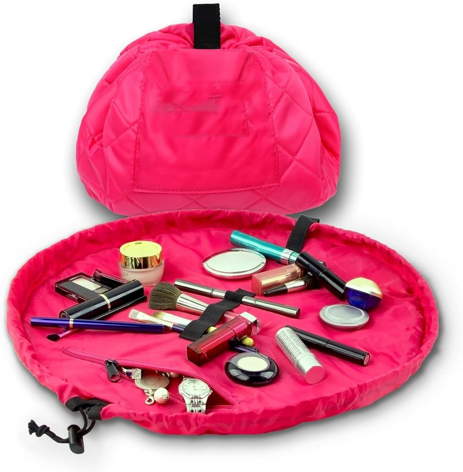 Cosmo Drawstring Cosmetic & Makeup Bag Organizer, Lazy Toiletry Bag Waterproof Portable Travel Storage 20 Inch,Pink