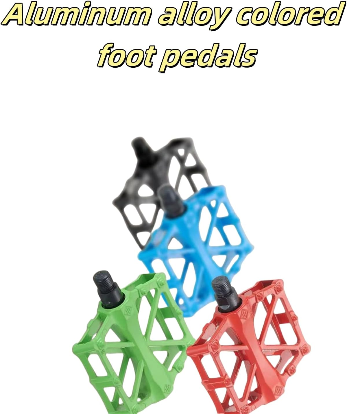 Bicycle Pedal Aluminum Alloy Material the Colors Are Red, Green, and Black. There Are 6 Pedals, 2 of Each Color. Lightweight and Easy to Install, Suitable for Various Bicycles image number 2