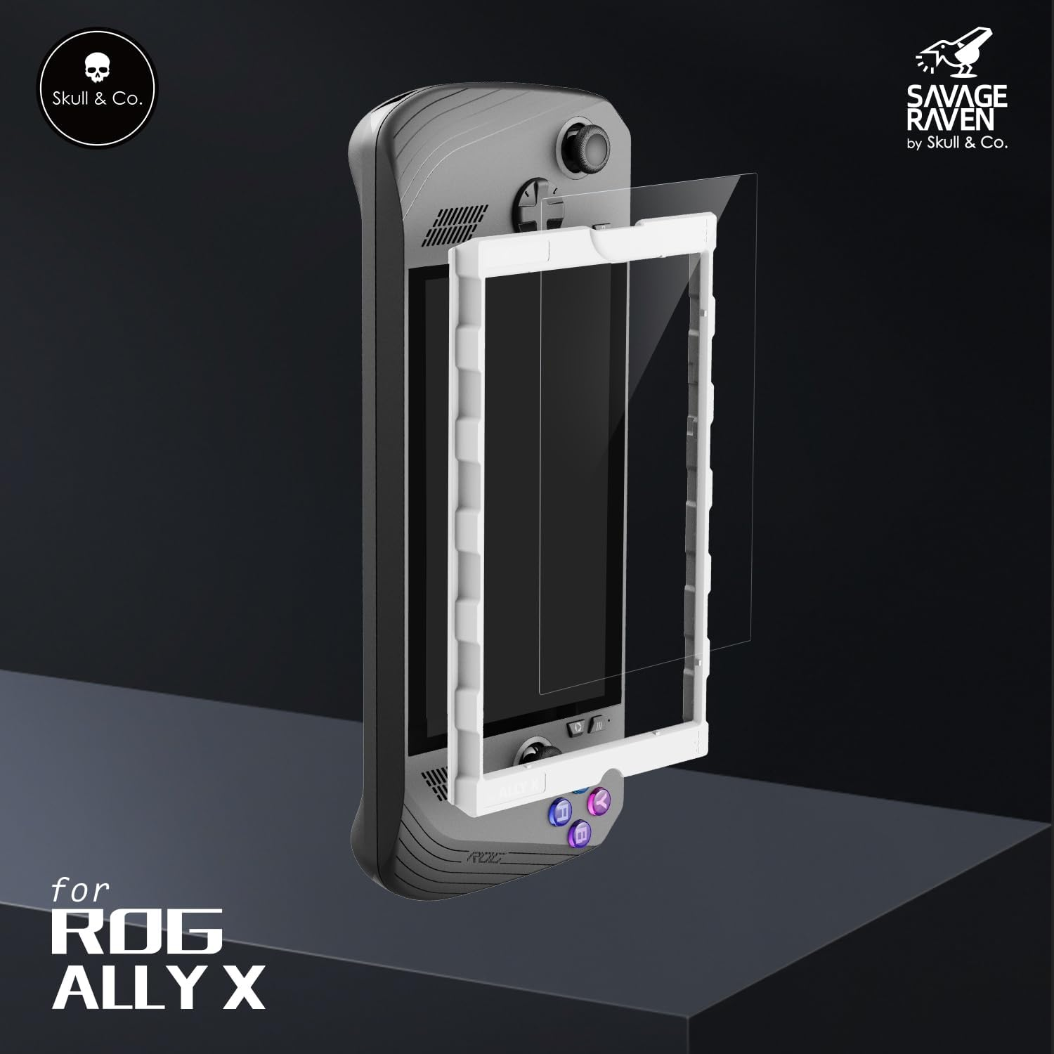 Skull & Co. High Transparency High Sensitivity Tempered Glass Screen Protector for ROG Ally X (2-PACK) with Positioner Installation Kits - HD Clarity image number 3
