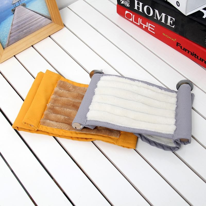 AIMALL Soft Plush Bird Nest Bed Double-Deck Hanging Hammock for Parrots and Birds with Sturdy 9.06"X7.48" Wood Frame Promotes Comfort and Exploration Snuggle Hut Enhances Cage Space and Playtime image number 6