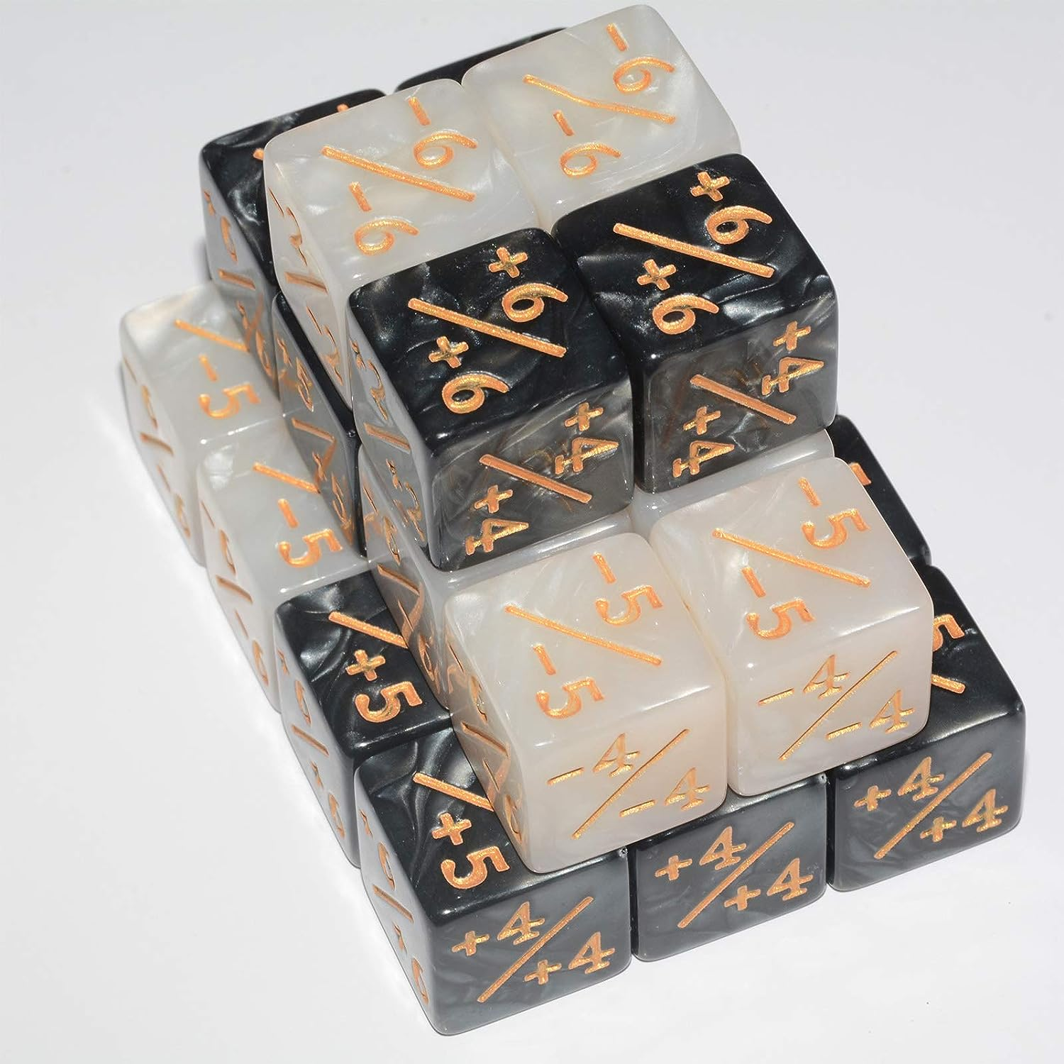 Six Sided Dice Set, 24Pieces Marbling Counter Dice Token Dice Tracking Counter for MTG CCG Card Gaming image number 3