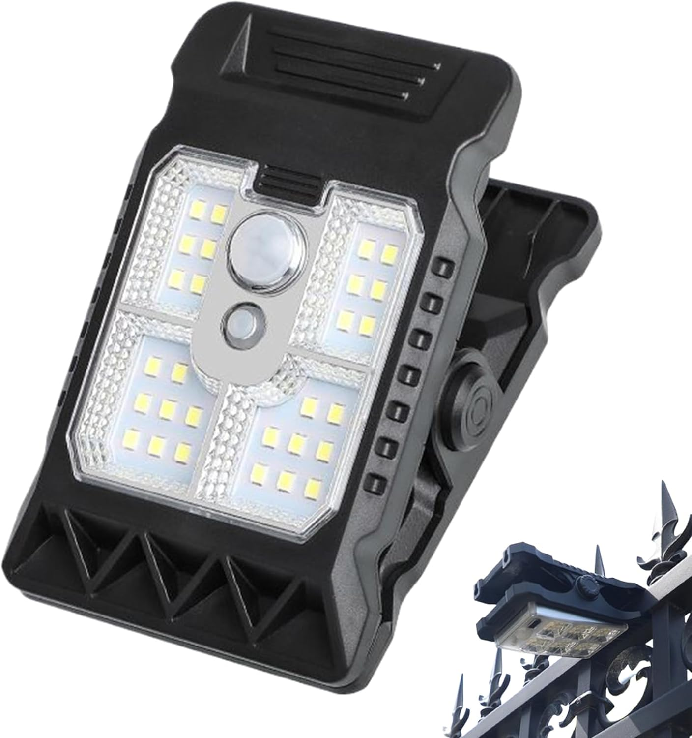 Clip on Solar Lights | Solar Powered Light outside for Gutters | 300LM Motion Sensor Decorative Security Lighting Small Garden Decor for Patio, Grill & Fence
