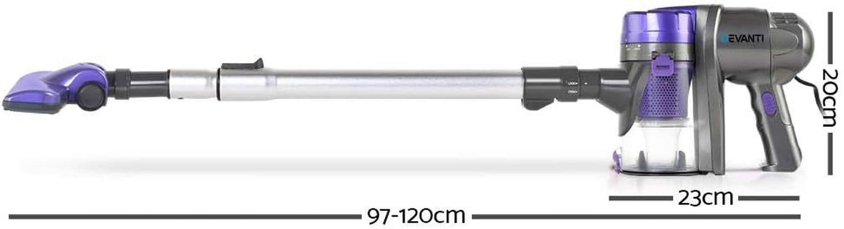 Devanti Stick Vacuum Cleaner, Corded Handheld Hand Held Strong Suction Handstick Bagless Car Vac Purple Compact Dustbuster Sweeper Dust Buster Portable for Home Car Stairs, Purple image number 4