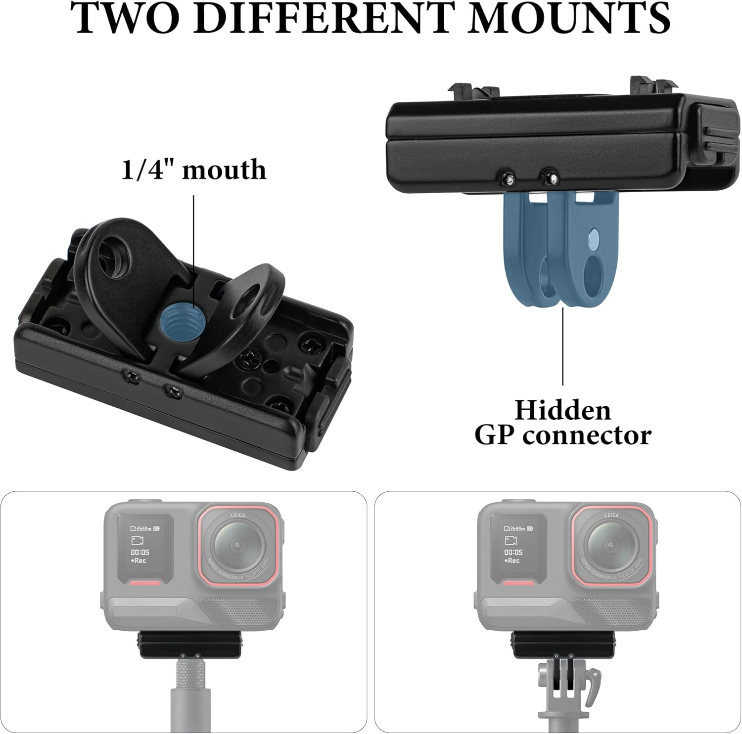 Geekria Magnetic Quick Release Mount Compatible with Insta360 X5, X4 Air, X4, Ace Pro 2, Ace Pro Magnetic Mount Base Accessories, Metal Tripod Adapter for Other 1/4 Thread Devices (Black) image number 2