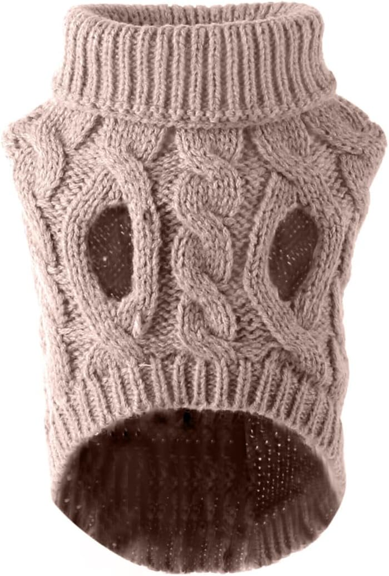 LASIEYO Dog Jumper, Small Dogs, Turtleneck Knitted Jumper, Winter Warm Dog Jumper, Pet Warm Jumper for Small Dogs (M) image number 6