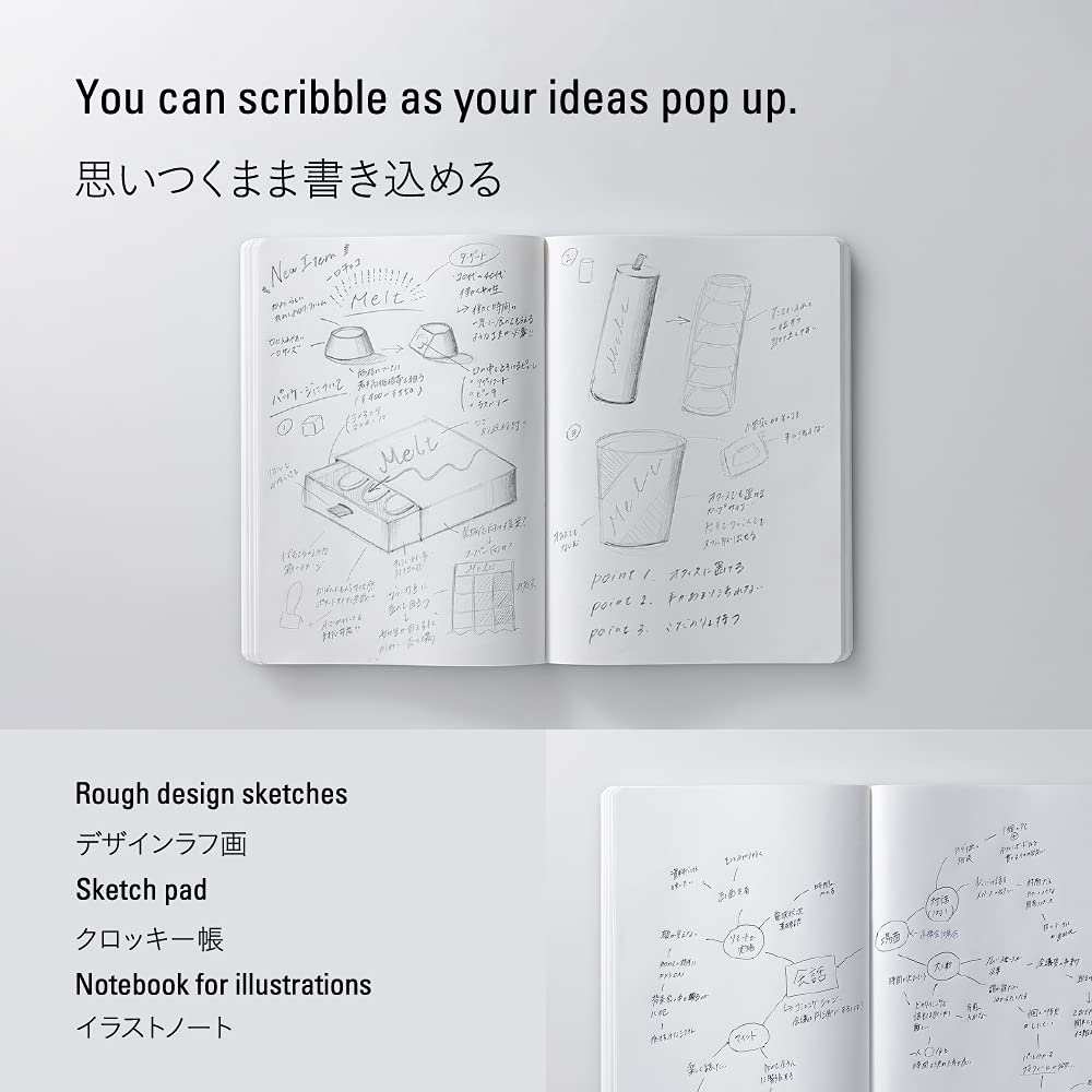 Nitoms STALOGY S4143 Notebook, 1/2 Year Notebook, A5, Plain, Black image number 3