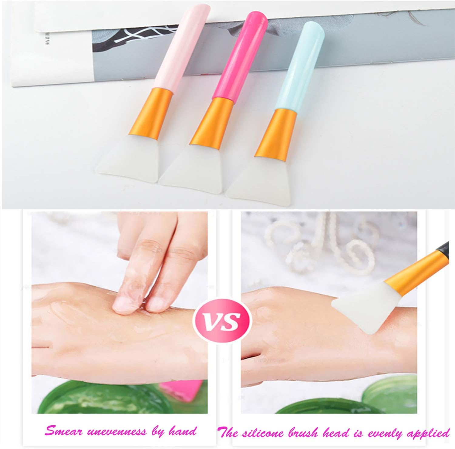 Silicone Face Mask Brush, Mask Beauty Tool, Soft Silicone Facial Mud Mask Applicator Brush 12 Pcs image number 2