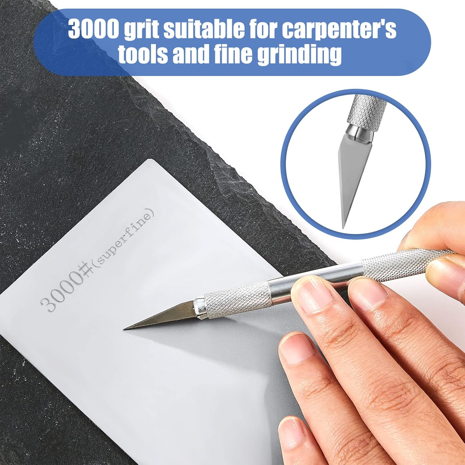 3 Pieces Diamond Sharpening Stone Diamond Knife Sharpener Plate Honing Whetstone for Kitchen Sharpening Dull, Blunt or Tired Edges (1000/2000/ 3000 Grit) image number 2