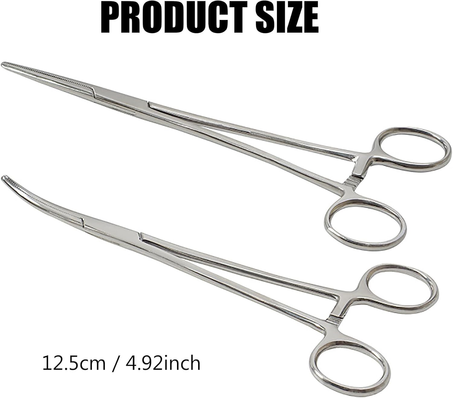 2 Pcs Locking Pliers Piercing Pliers, Self-Locking Fishing Forceps, Suturing Piercing Clamp with Powerful Serrated Jaw, Multipurpose Tweezers Pincers for DIY Crafting Pet Grooming (12.5Cm) image number 2