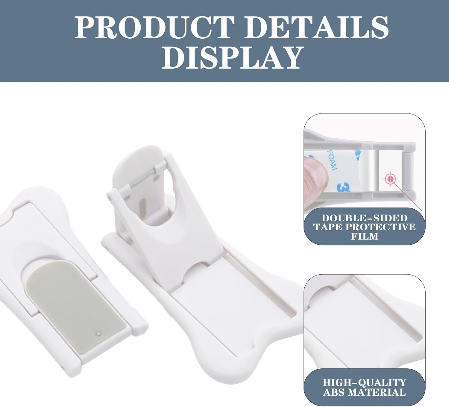 4PCS Baby Safety Locks for Sliding Doors, Windows, Cabinets & Closets, Easy Installation, Adhesive, Versatile Design, Damage-Free Removal, Childproofing Solution for Home image number 4