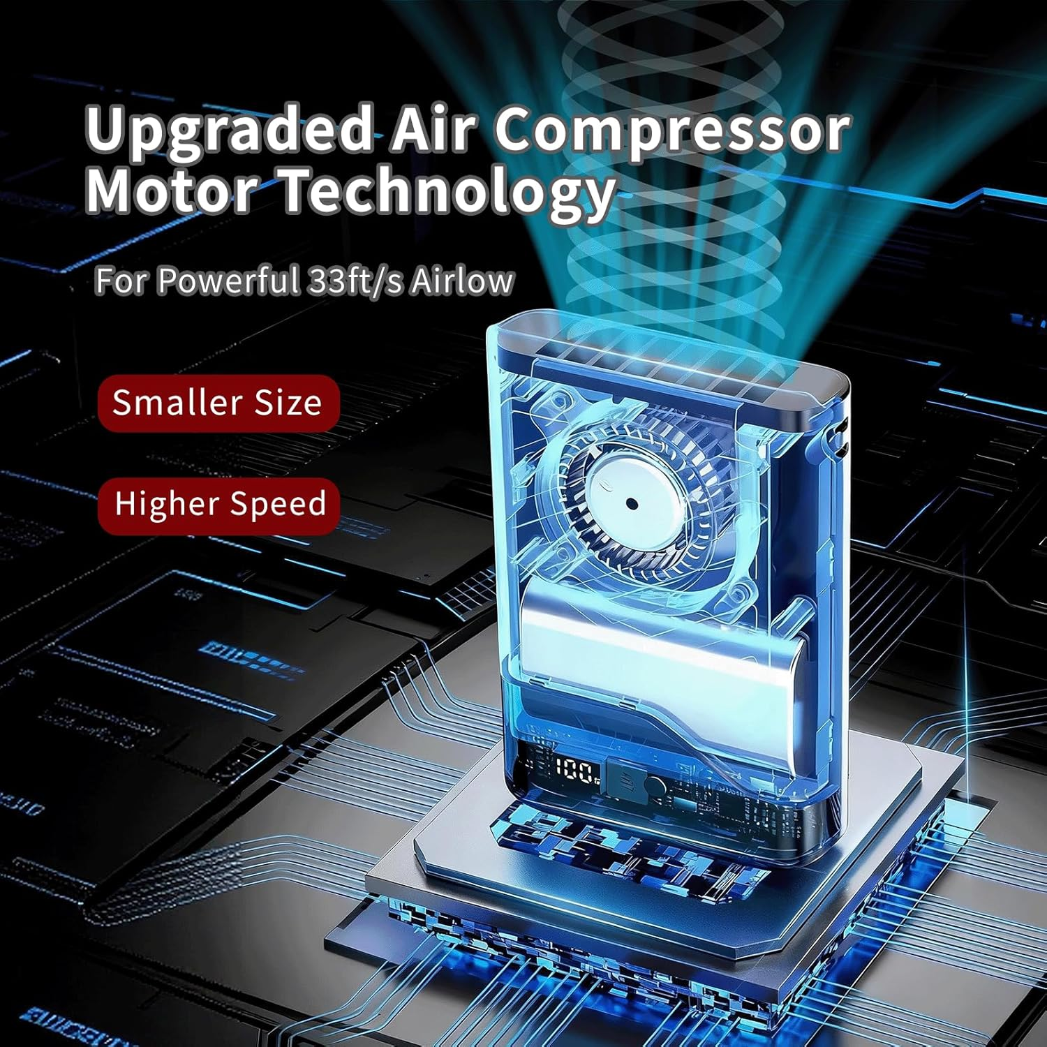 2026 Portable Waist Fan, 10000RPM, 5 Speed, 40H Runtime Belt Clip Fan, Slim and Lightweight Wearable Fan with LED Display, Personal Hands-Free Waist Fan for Outdoor Jobsite Camping Travel, Black image number 6