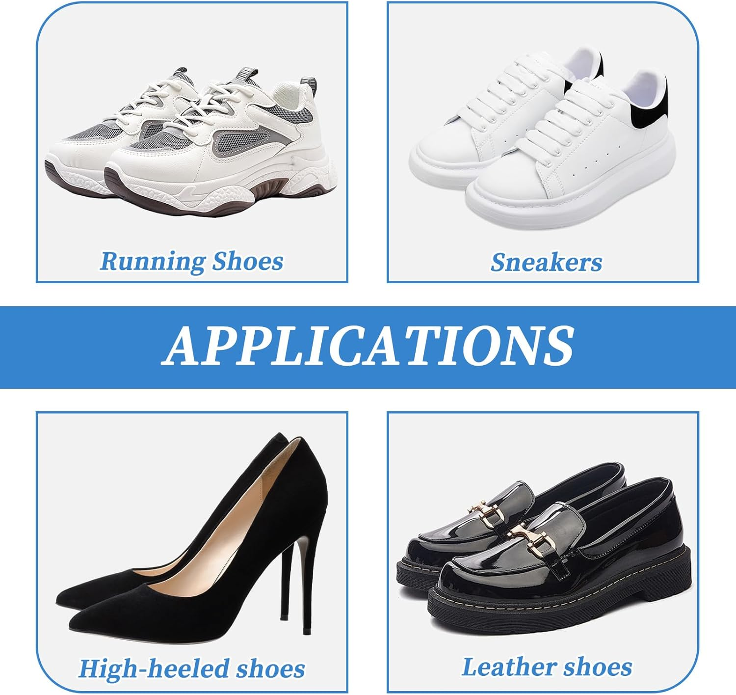 16 Pairs Shoe Heel Repair, Self-Adhesive Shoe Patches for Holes, Leather Shoe Repair Kit Heel Protectors for Sneakers Leather Shoes High Heels, 2 Sizes image number 5