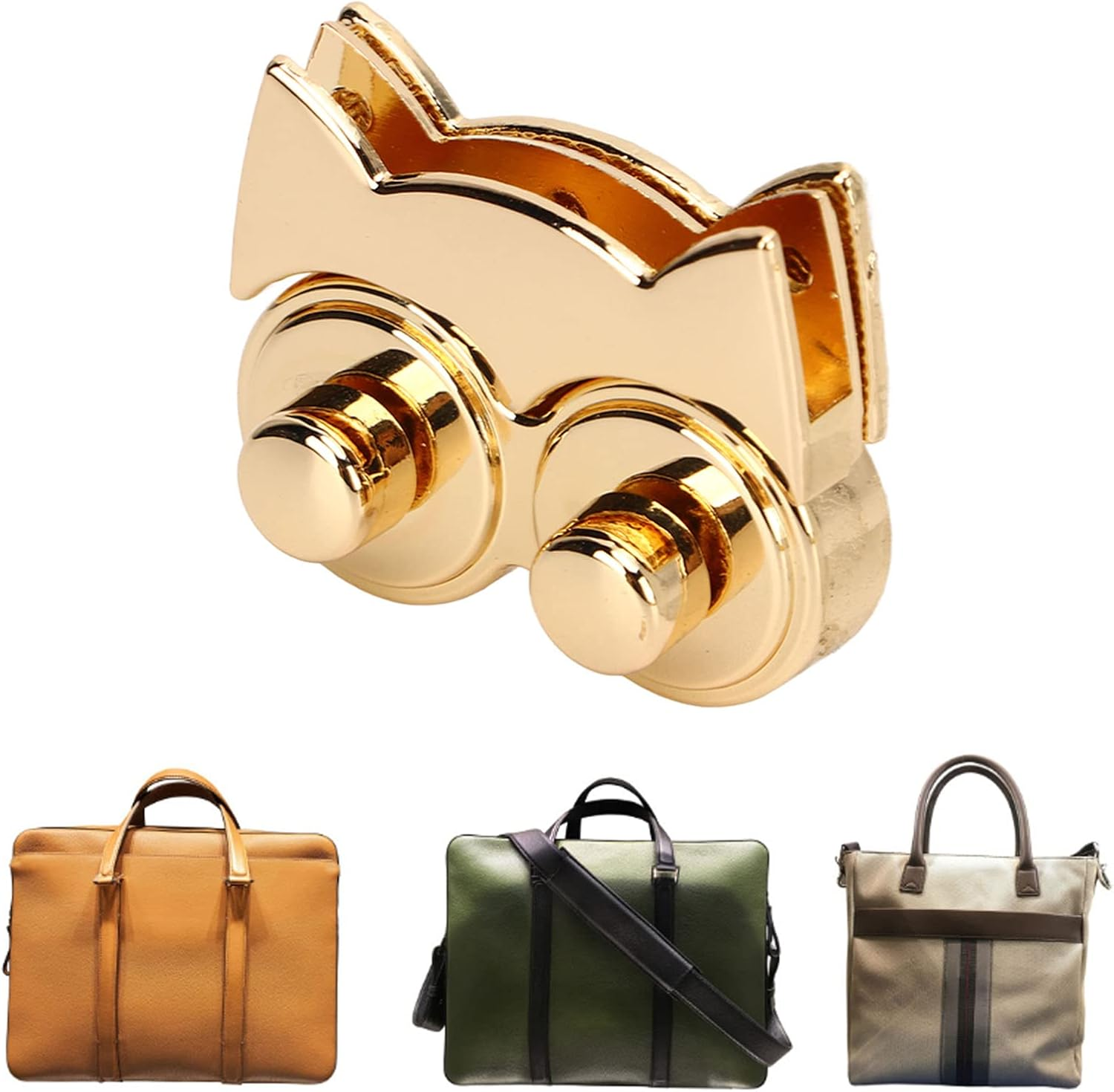 Lmrysalque 3Pcs Thumb Purse Lock Owl Shape Alloy Material Decorative DIY Bag Making Supplies for Suitcases Leather image number 3