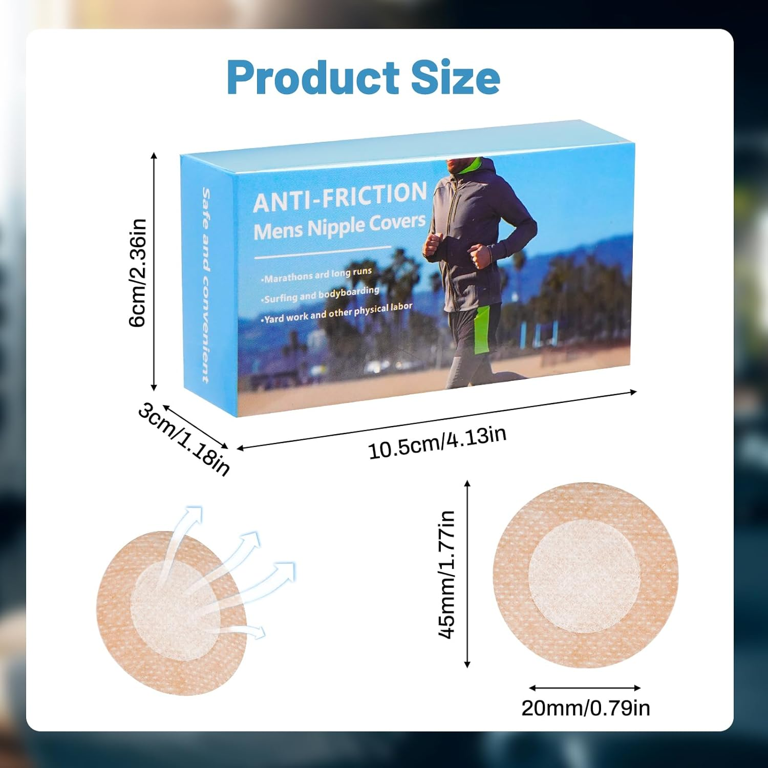 Men'S Nipple Covers 100Pcs (50 Pairs) | Ultra-Thin Anti-Chafing for Running, Marathon & Gym | Strong Adhesive, Invisible Underwear | No Rubbing, Easy to Remove image number 6