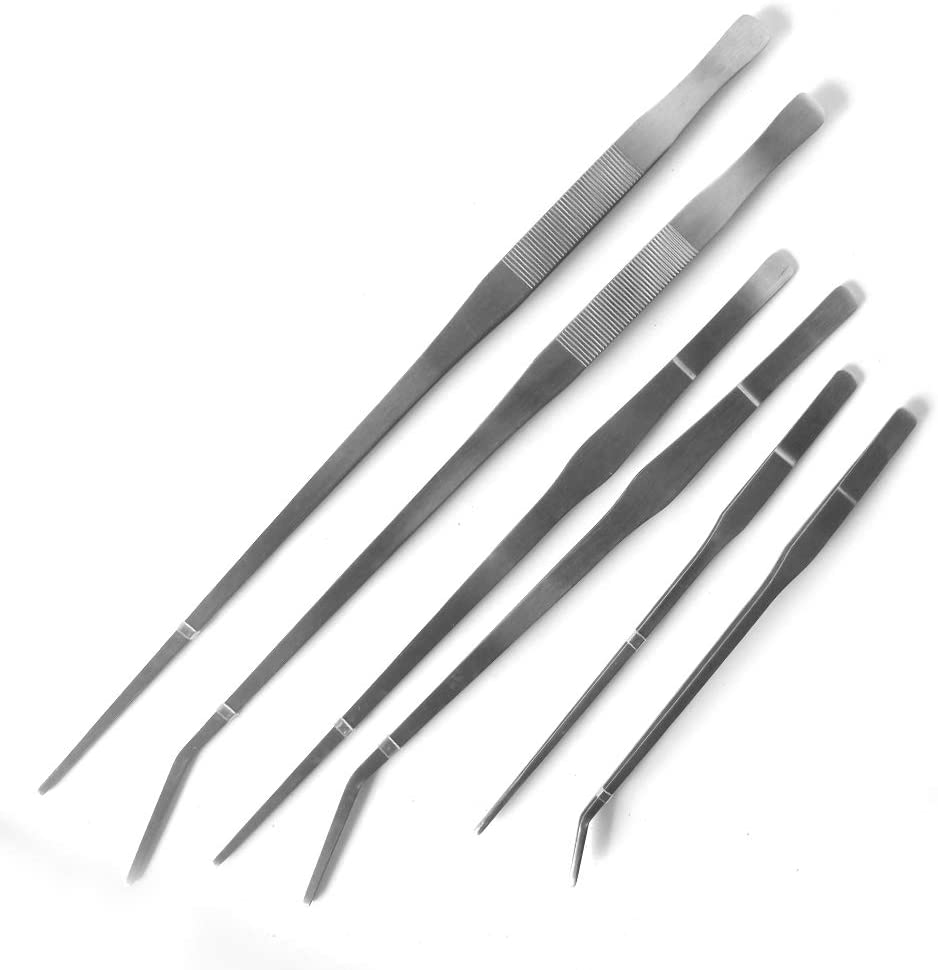 27Cm Long Stainless Steel Tweezers Feeding Tongs Straight for Reptile image number 3