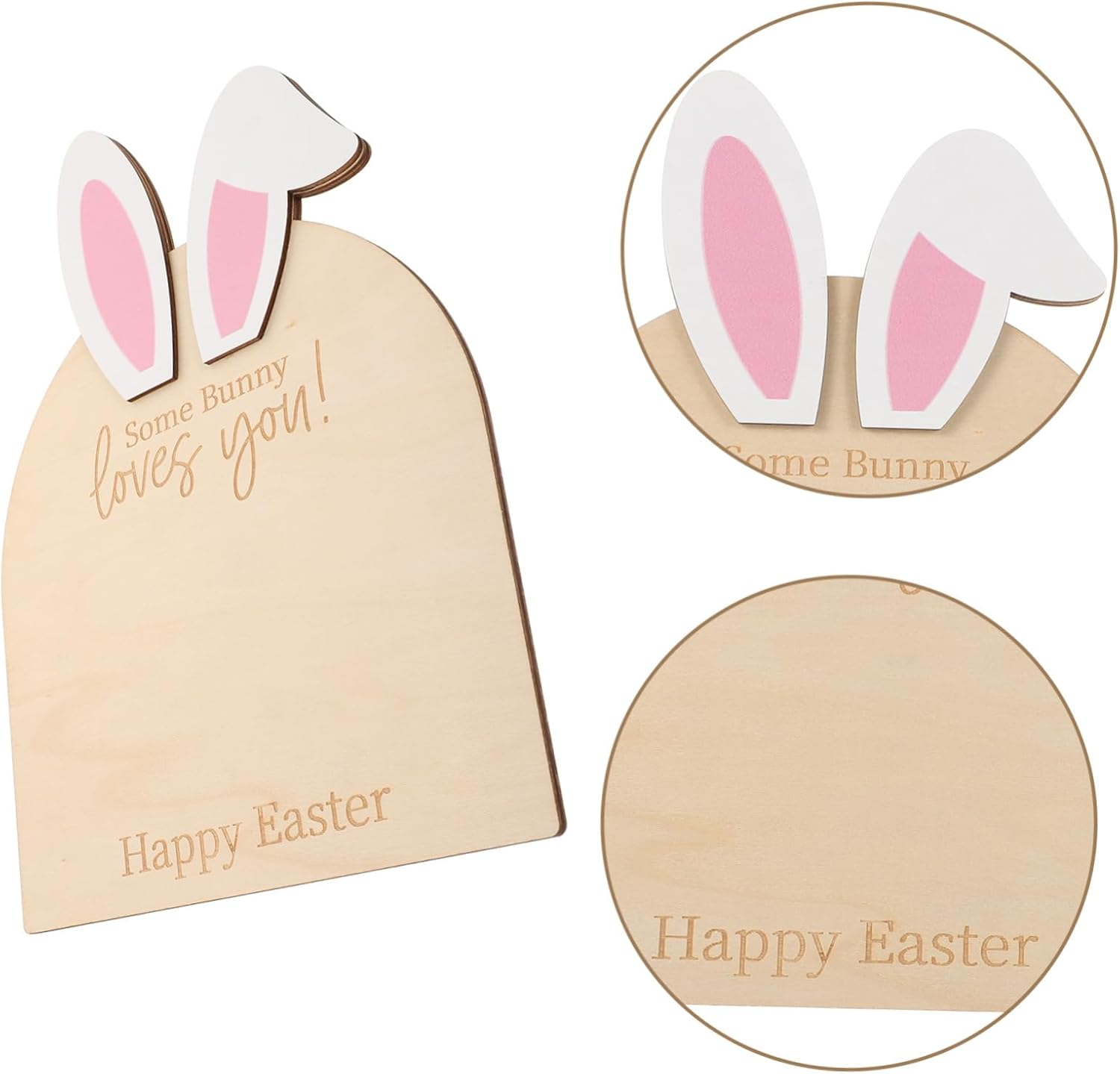 Footprint Keepsake Bunny Ornament Kit Wooden Plaque for Nursery Decor for Newborns First Easter DIY Decoration Adorable Bunny Design image number 5