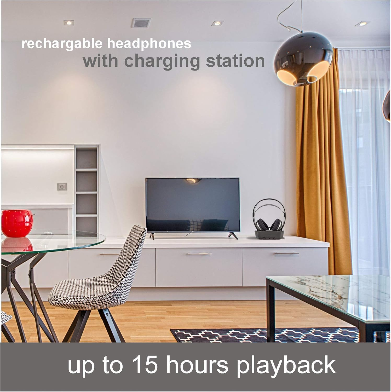 Nedis Wireless Headphones Fr Radio EQ (RF) image number 2