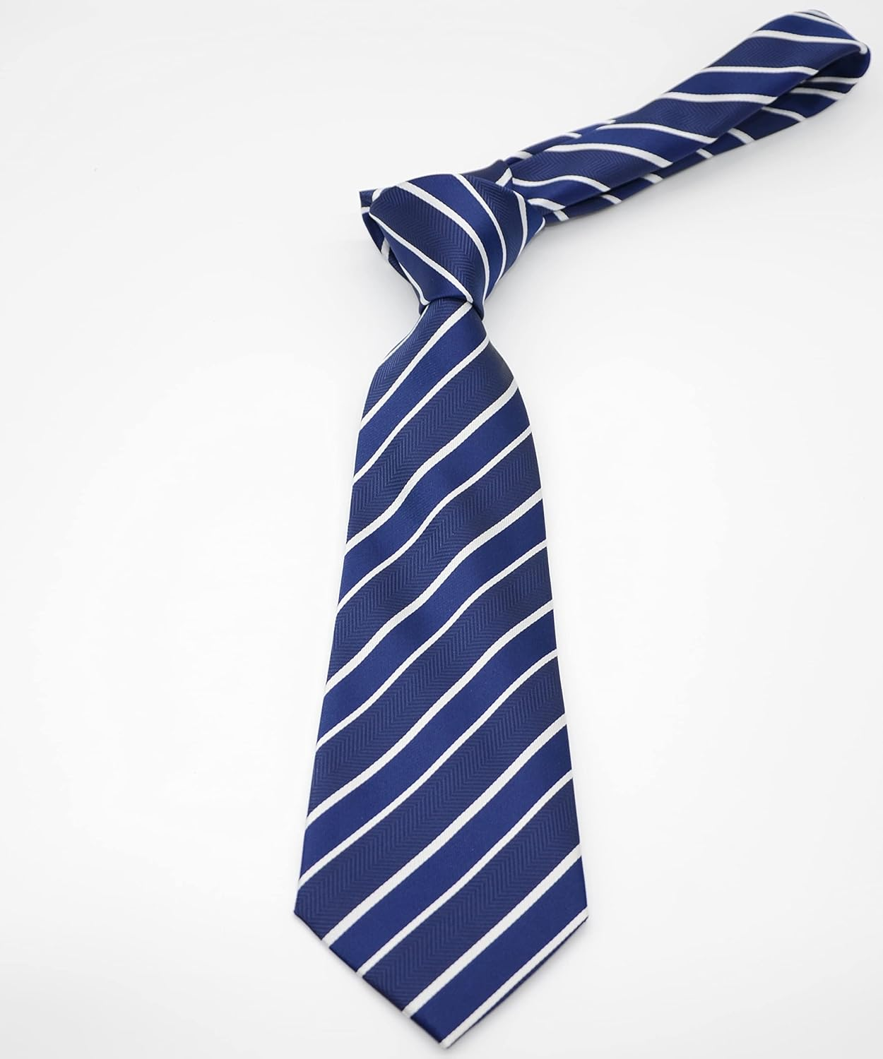 Geotae Zerun New Classic Men'S Striped Silk Tie Necktie - Black Vertical image number 4