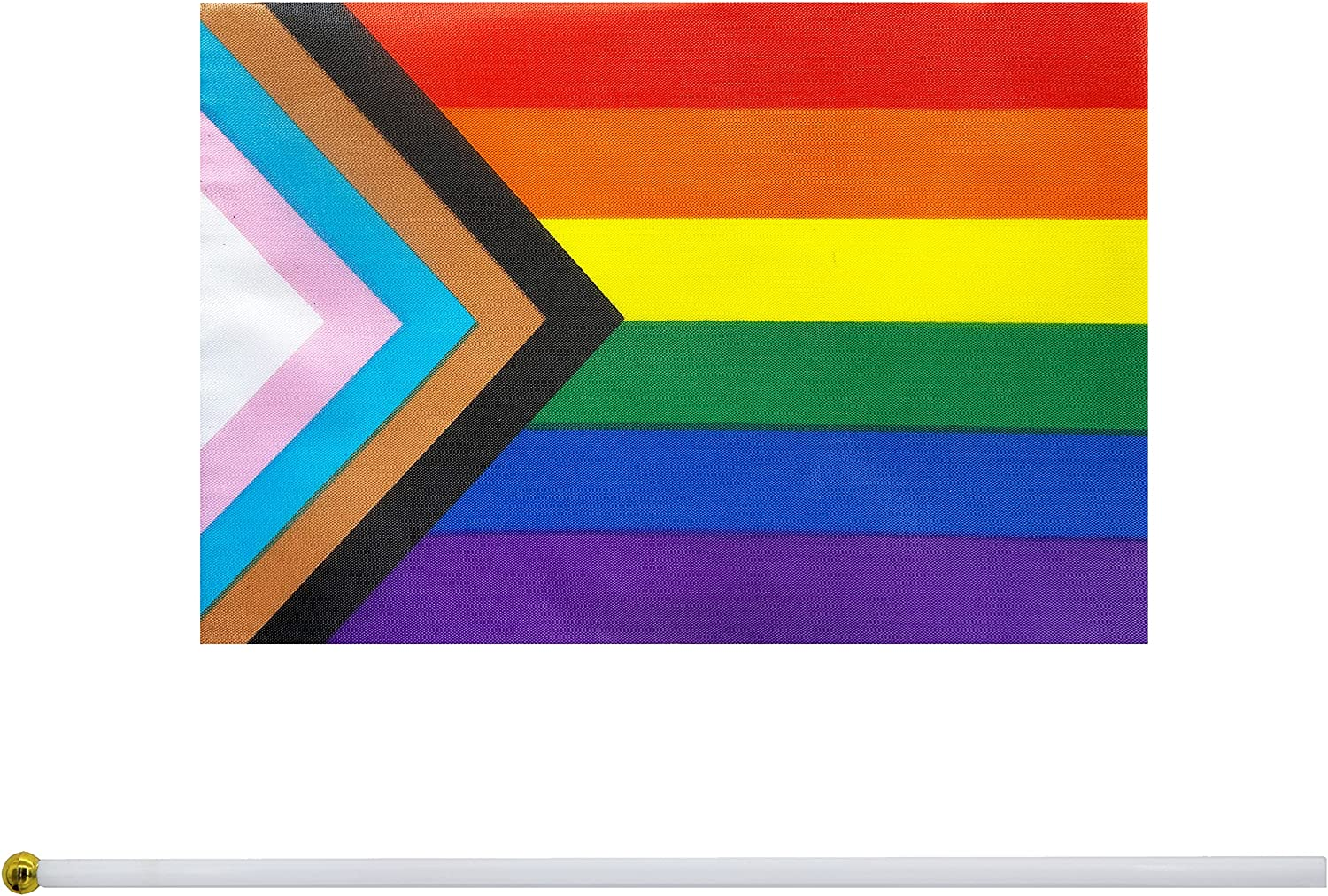 50 Pack Progress Mini Rainbow Flag - Hand Held USA American Pride Flag, Party Decorations for Parades & Festivals image number 2