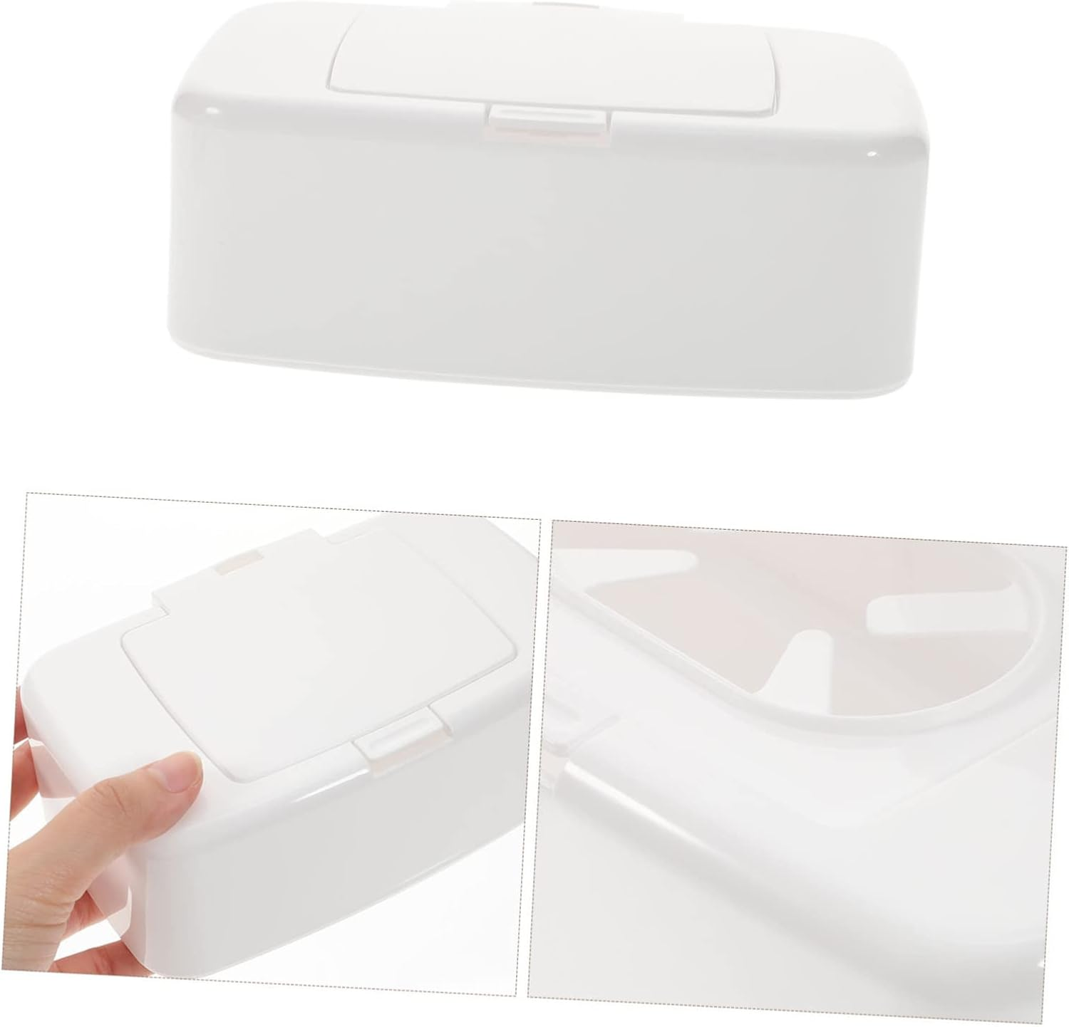 SHOWERORO 2Pcs Wipes Case Portable Wipes Storage Organizer Box Small Organizer Easy to Move image number 1