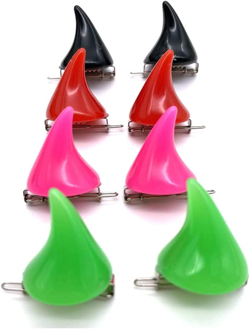 Halloween Horns Devil Horn Clips for Hair Barettes Hairpins Devil Horns Clip on Halloween Costumes for Women Girls Colorful Devil Halloween Hair Accessories for Women image number 3