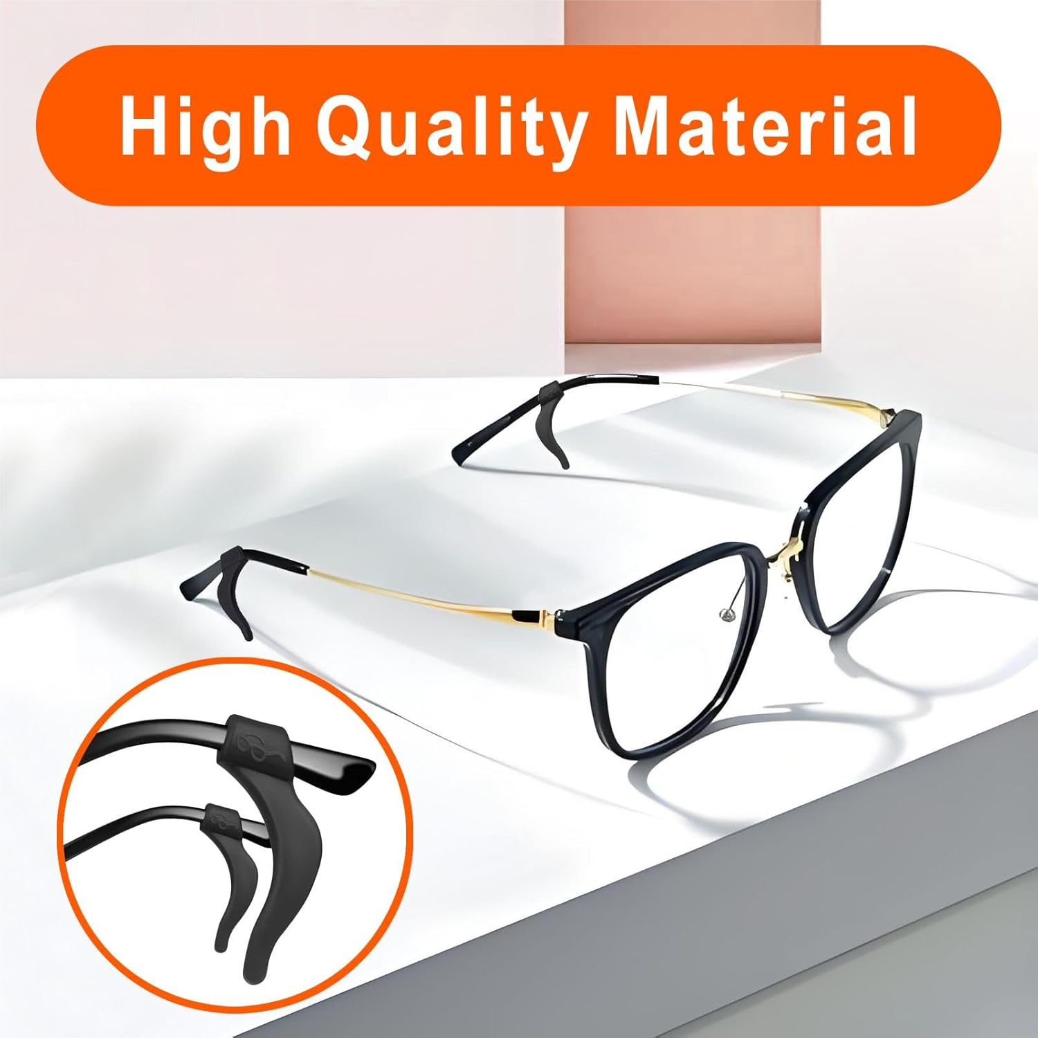 12 Pairs Eyeglass Ear Grips, Silicone Eyeglass Ear Grip, Elastic Comfort Eyewear Accessories for Sunglasses and Reading Glasses Eyewear, Anti-Slip Glasses Retainers for Sport Eyeglass (Black & White)