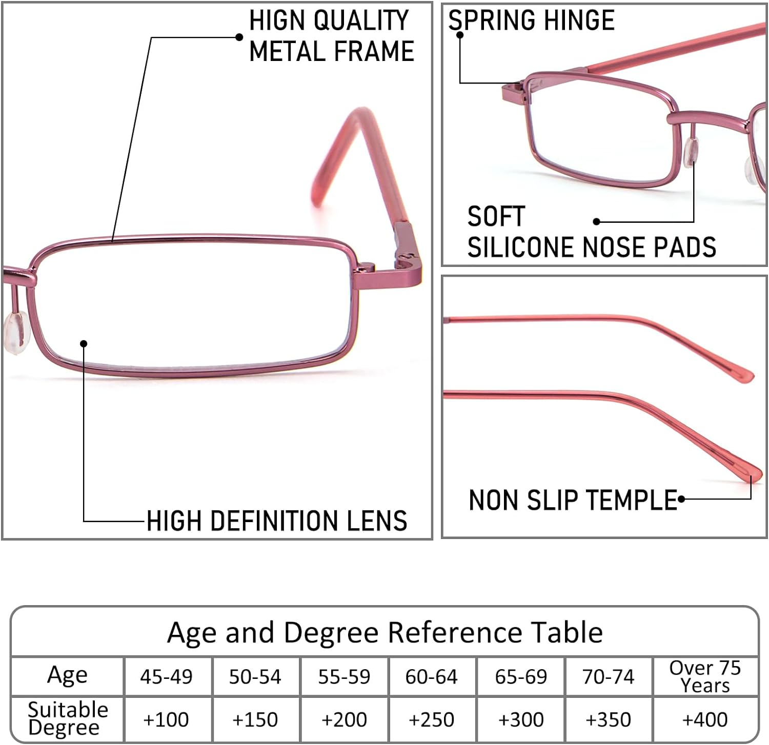 REAVEE Pen Case Reading Glasses