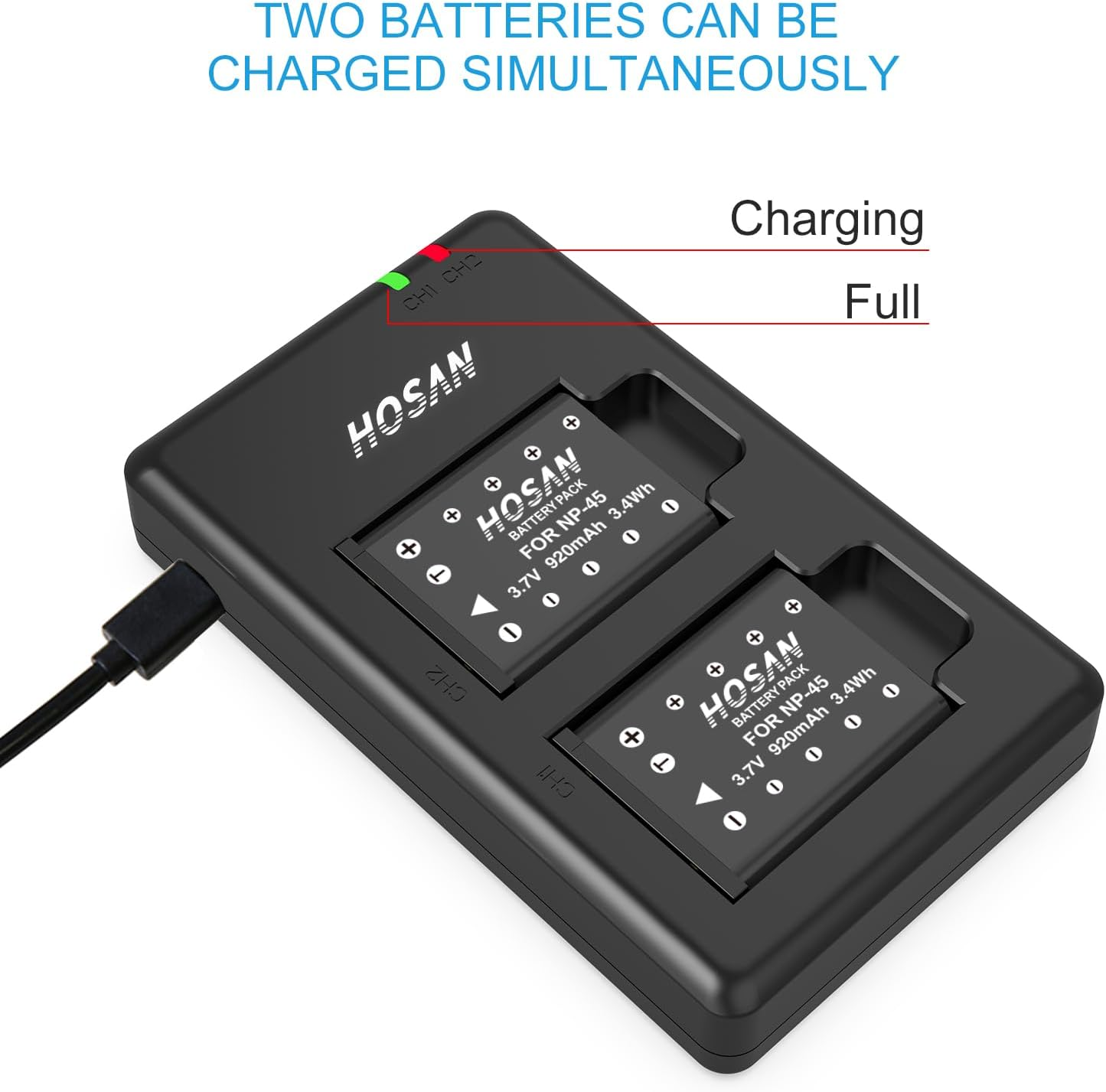 NP-45 NP-45S Battery (2 Pack) and Dual USB Charger Kit for Fujifilm NP-45 45A 45B 45S Fujifilm Finepix XP20 XP22 XP30 XP50 XP60 XP70 XP80 XP90 XP130 XP140 T350 T360 T400 T500 T510 T550 image number 3